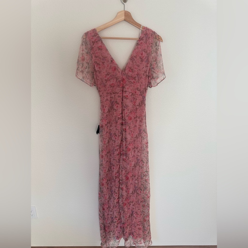 Lulus Dreamiest Desires Pink Floral Flutter Sleeve Maxi Dress - Picture 8 of 8